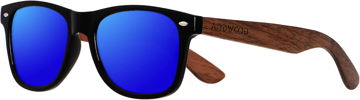 

Солнцезащитные очки ANDWOOD из дерева с поляризацией, для мужчин и женщин, с защитой от УФ-излучения, в оправе из бамбука, зеркальные, Glossy Black & Walnut Wood | Polarized Mirrored Blue