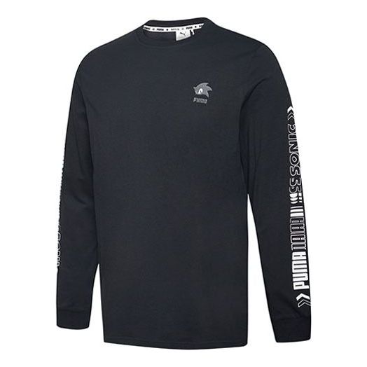 

Футболка x sega long sleeve tee 'black white grey' Puma, черный
