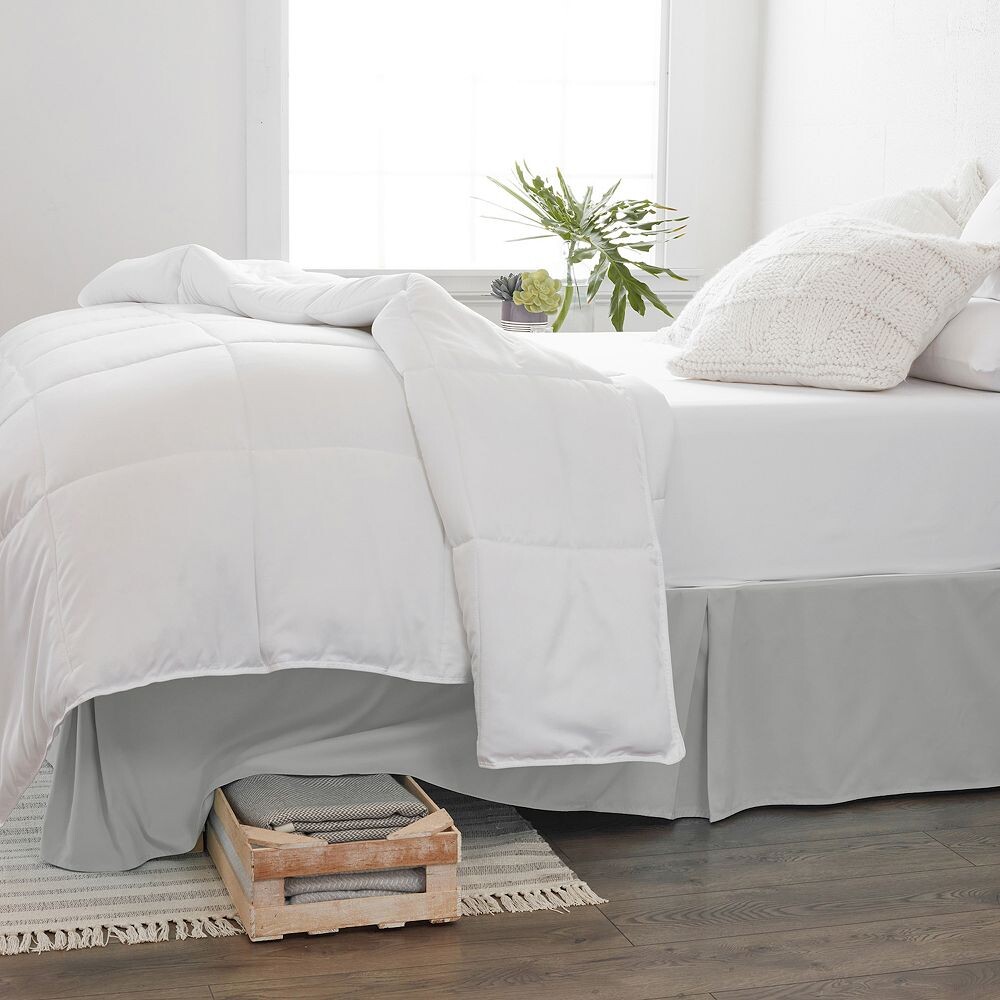 

Urban Loft's CalKing Size Плиссированная юбка-коробка с пружинным чехлом Essential Home Bedding, цвет Light Gray