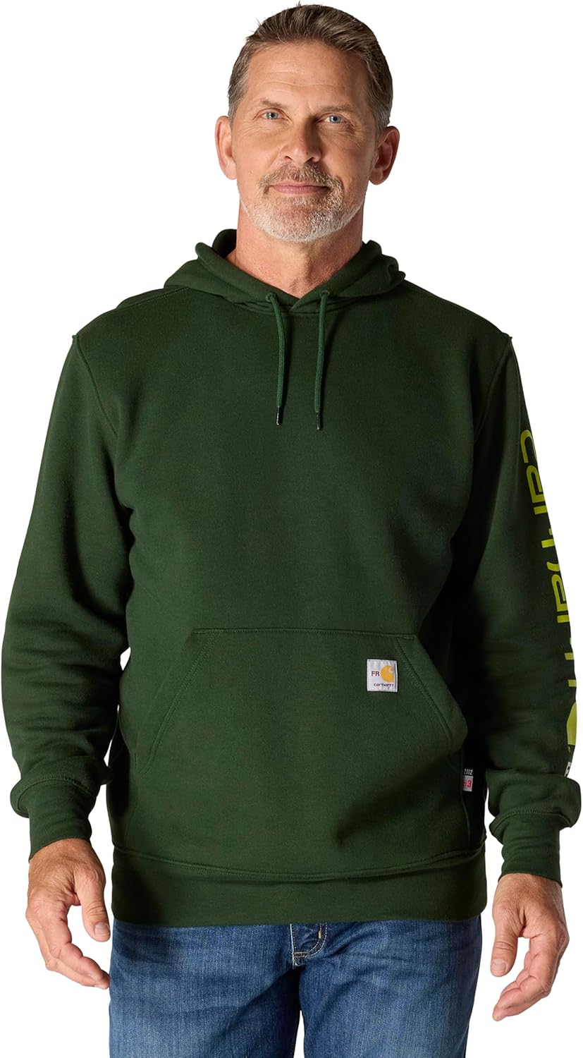 

Толстовка Carhartt Men's Flame Resistant Force Loose Fit Midweight с логотипом на рукаве, Mountain View