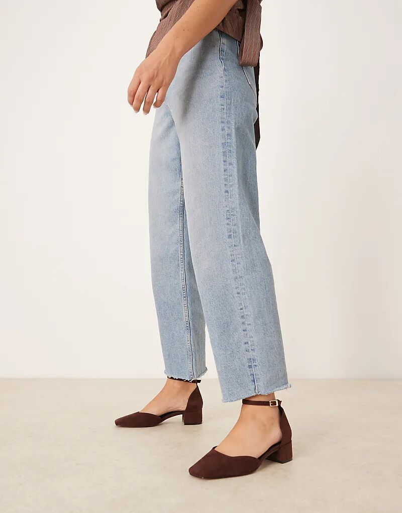 Туфли ASOS DESIGN Sweet на среднем каблуке из замши шоколадного цвета — фото 2
