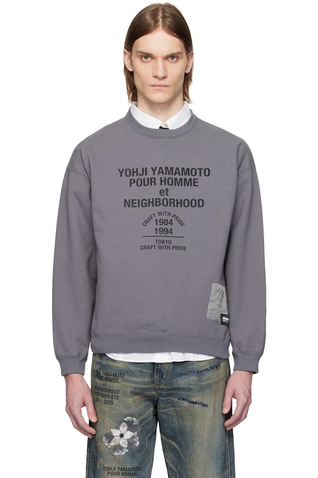 

Свитшот Neighborhood edition ls Yohji Yamamoto, серый
