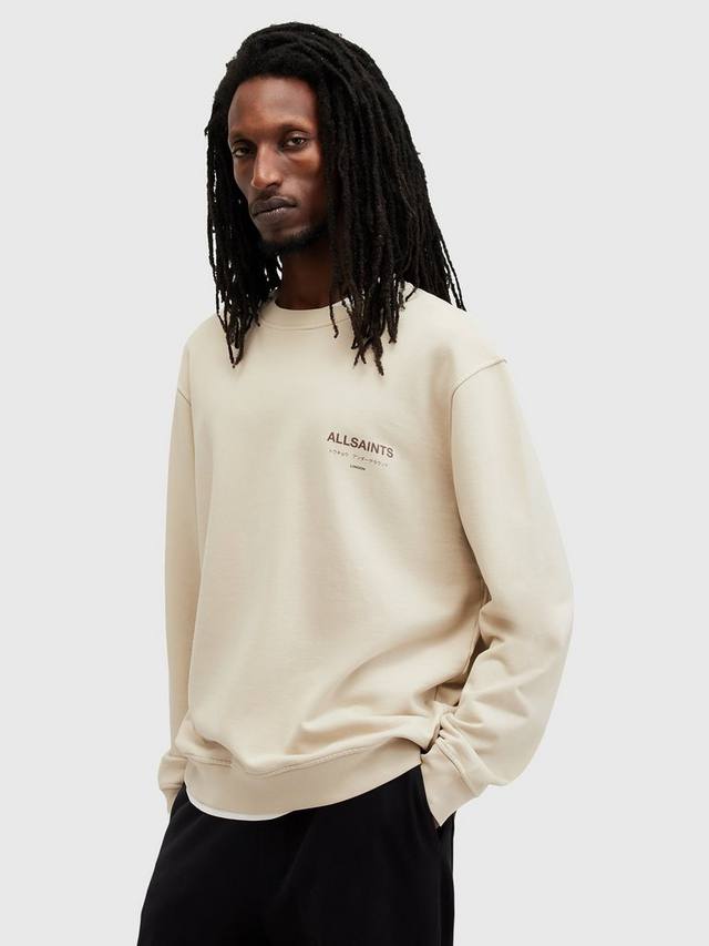 

Толстовка с круглым вырезом свободного покроя из органического хлопка underground AllSaints, цвет Boston Taupe