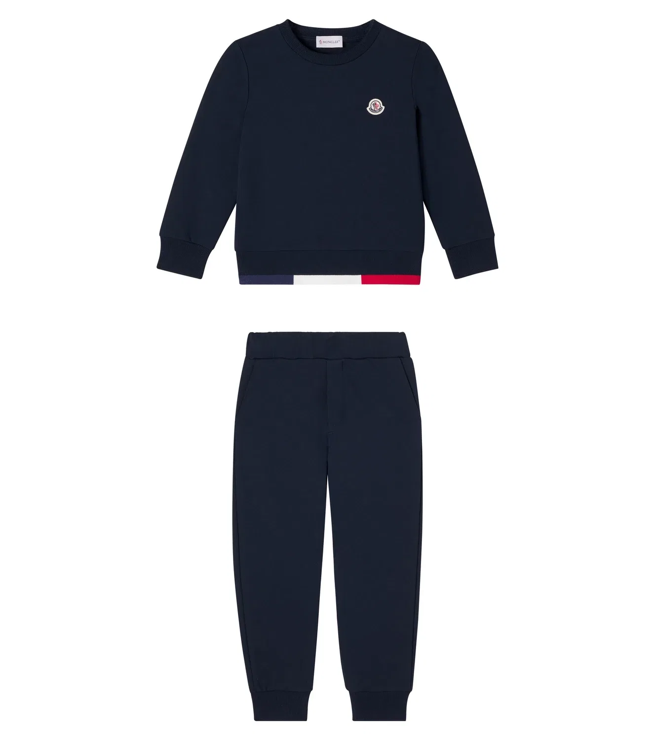 Комплект из толстовки и спортивных брюк хлопковый Moncler Enfant, синий