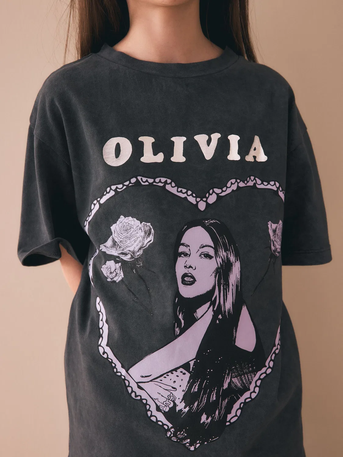 Футболка оверсайз Olivia Rodrigo Next, серый — фото 4