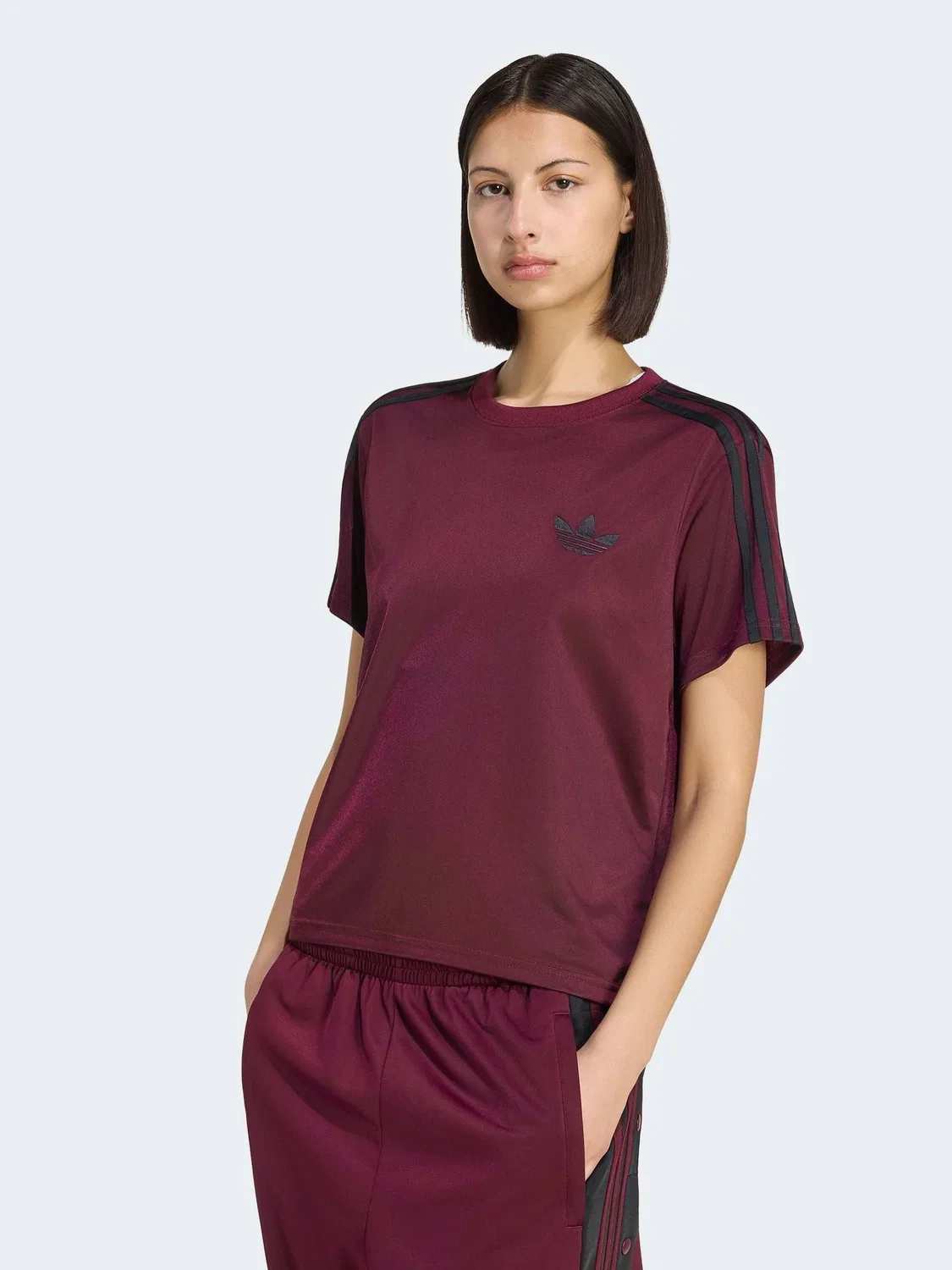 Футболка Firebird, свободная посадка, adidas Originals, темно-бордовый