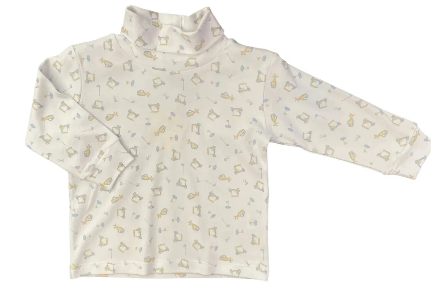 Детский свитер для мальчиков с принтом и воротником-гольф Golf Printed Luigi Kids, White — фото 2