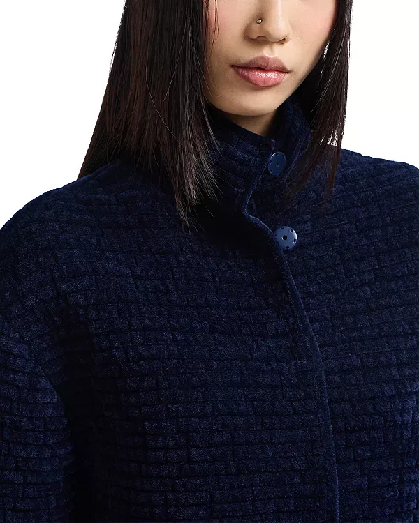 Женская куртка с воротником-хобот Emporio Armani, Navy Blue — фото 4