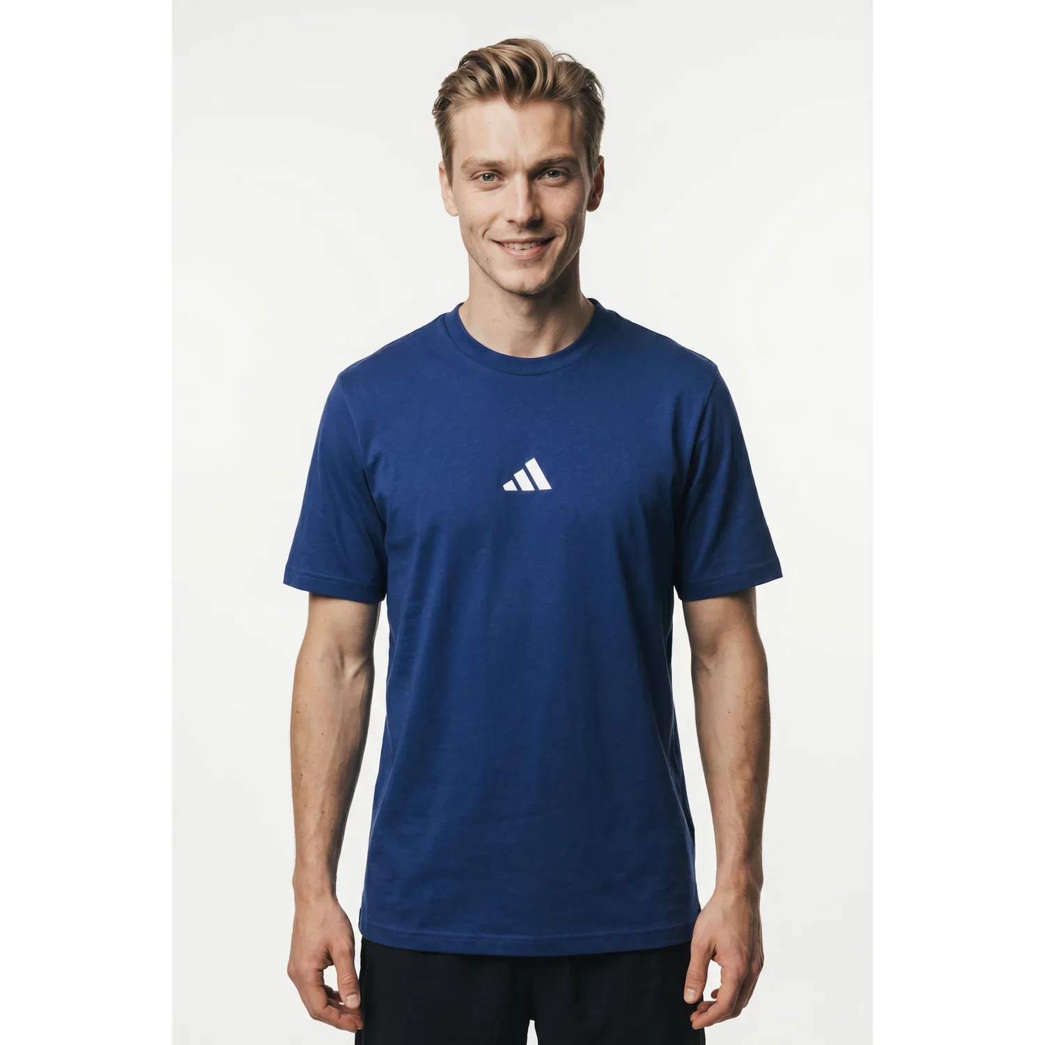 Детская хлопковая трикотажная футболка Adidas Sportswear, Dark Blue/White