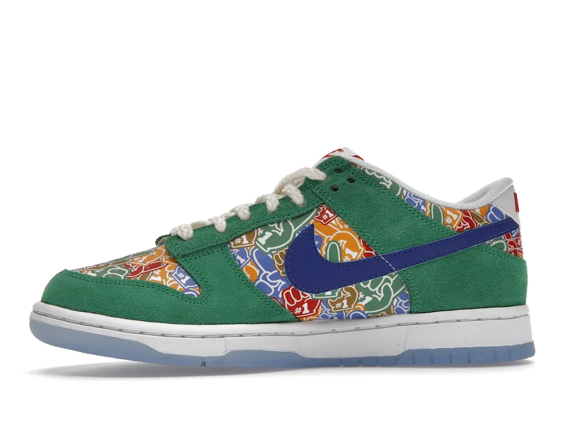Детские кроссовки с принтом Nike Dunk Low Nike, Stadium Green/White/University Red/Old Royal — фото 3