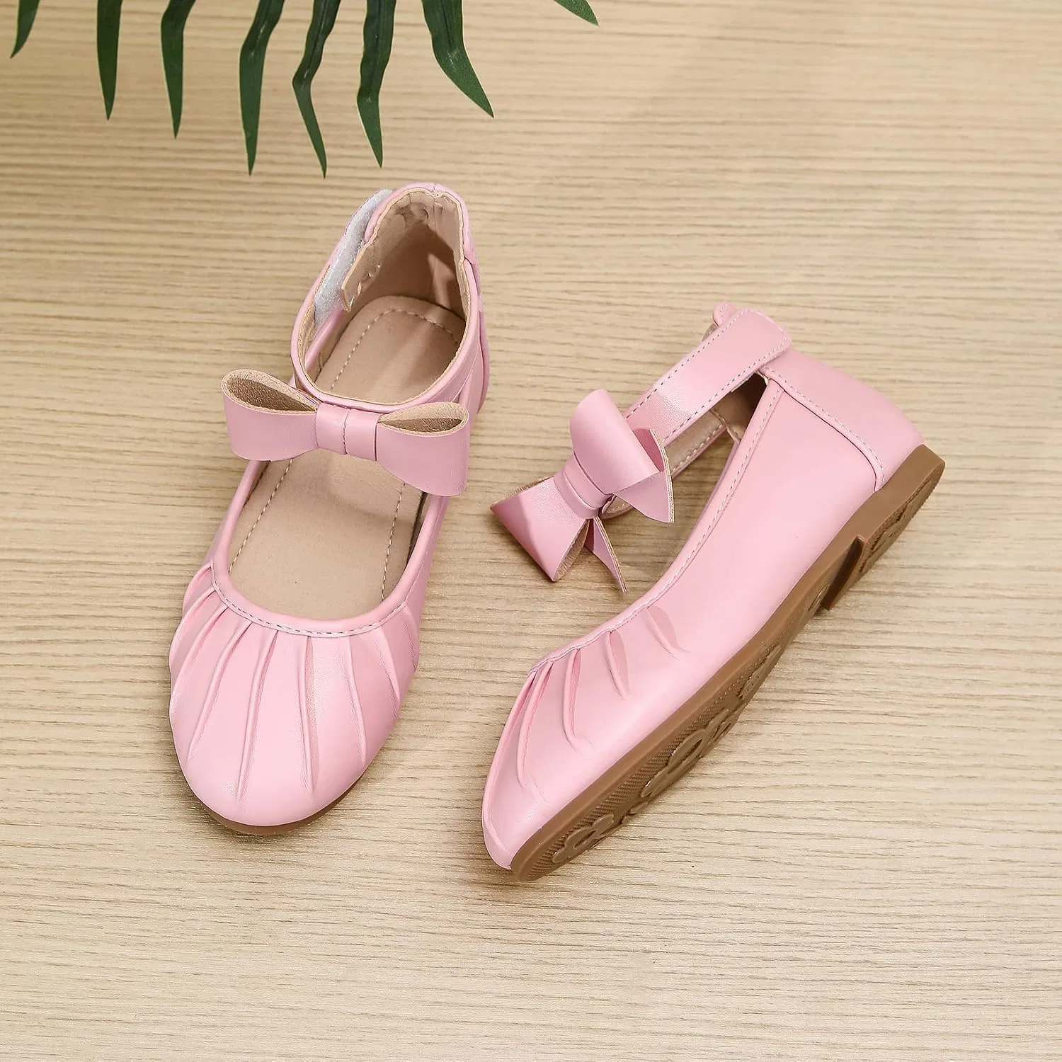 Детские балетки для девочек с ремешком на щиколотке Mary Jane Wxiaoduu, Pink — фото 3