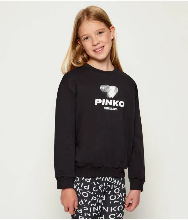 Детский пуловер с принтом Pinko Up, черный