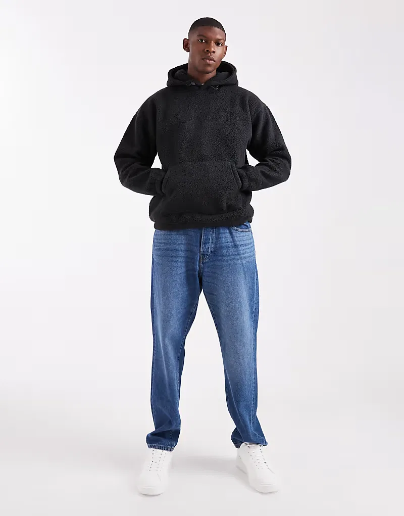 Худи Levi's из черного флиса с логотипом в тон — фото 2