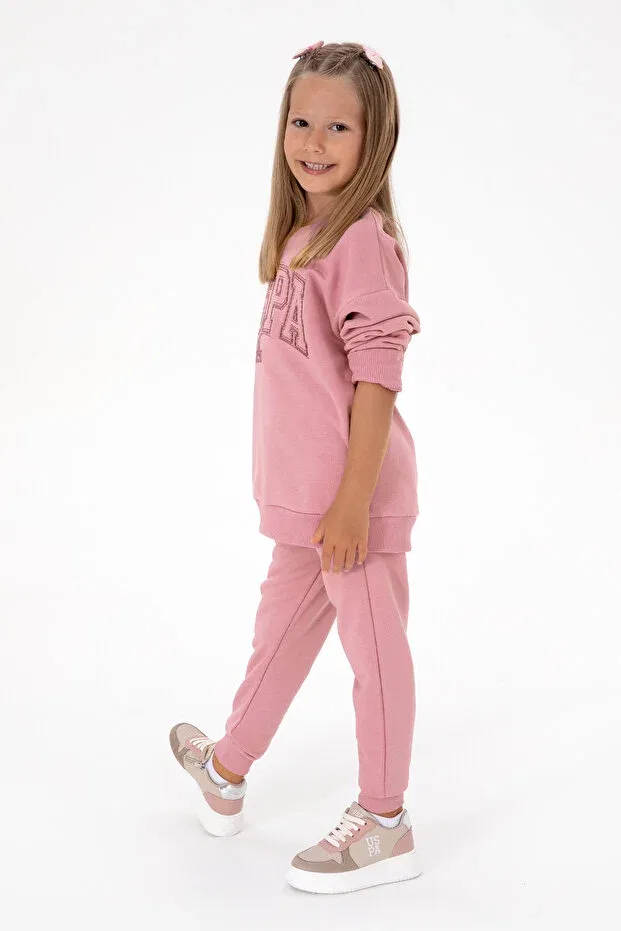 Детский спортивный костюм для девочек хлопковый U.S. Polo Assn., Dried Rose — фото 3