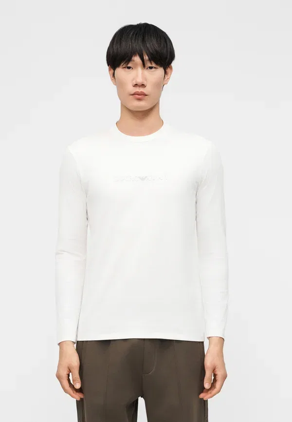 Топ с длинными рукавами Emporio Armani, кремовый