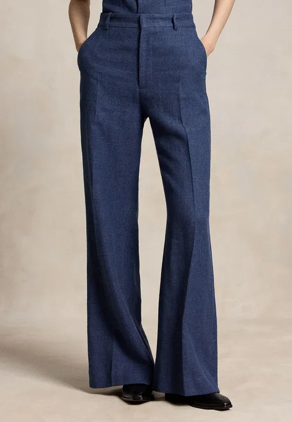 Брюки льняные из смесовой ткани beaton pant, Polo Ralph Lauren Melange, синий