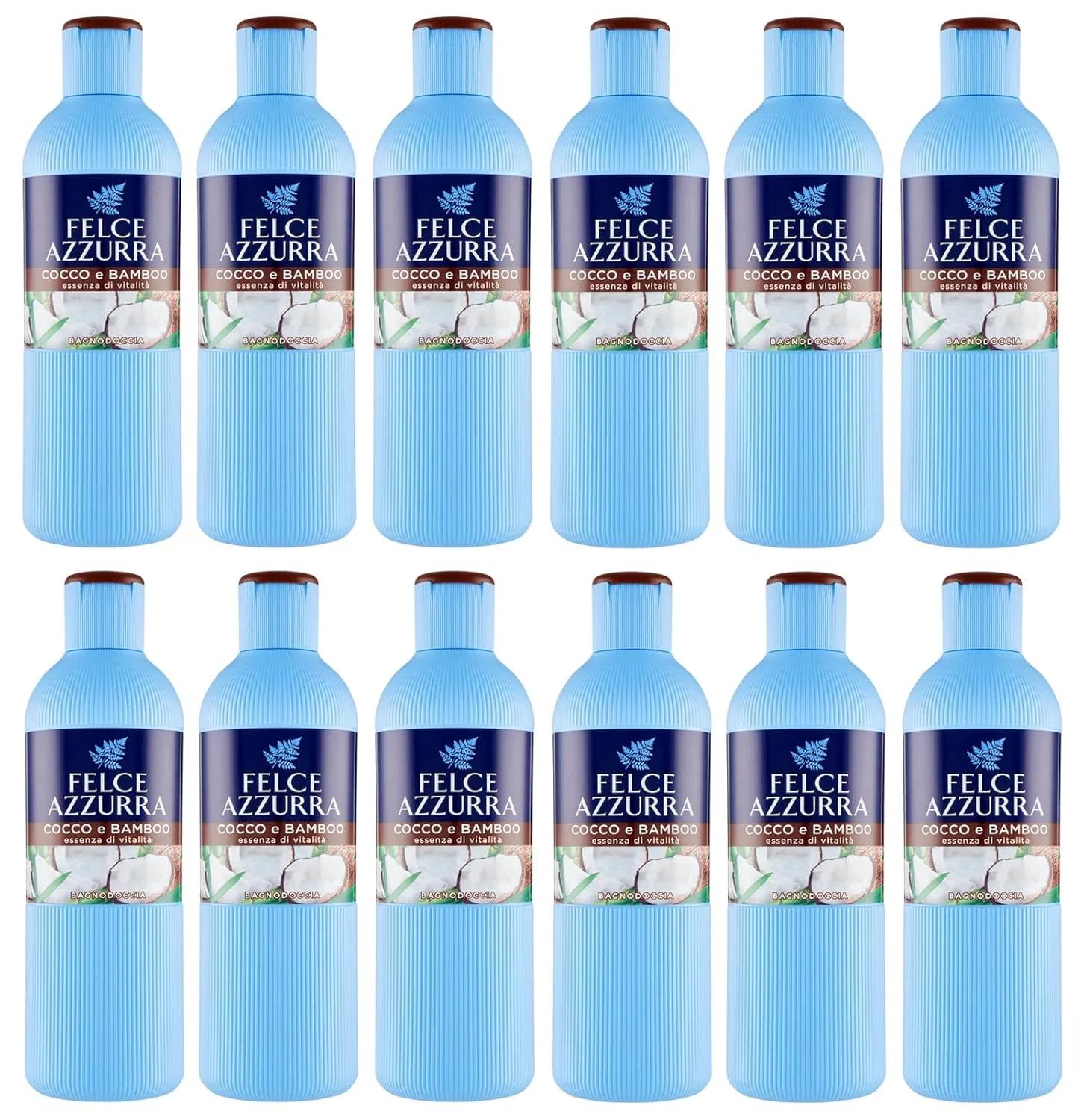 Гель для душа Coconut and Bamboo, Felce Azzurra, набор 12 шт, 650 мл
