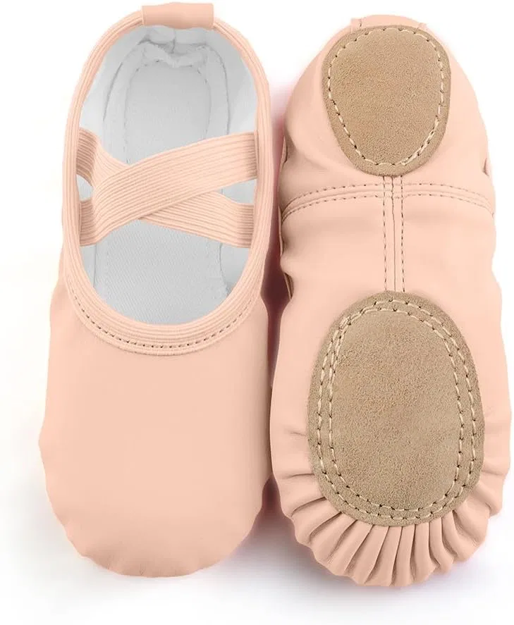Детские балетки для девочек из ПУ-кожи EQSJIU, Ballet Pink — фото 3