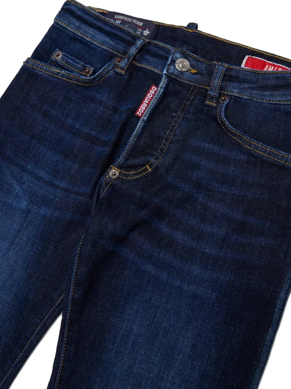 Джинсы American с жаккардовой нашивкой Dsquared2 Kids, синий — фото 3