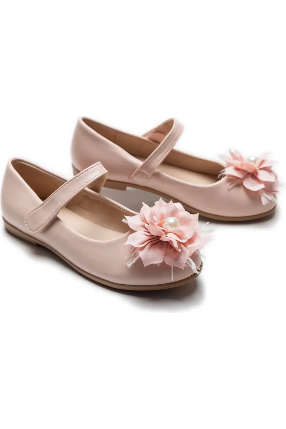 Детские туфли балетки с цветочным декором Dahlia Flower Tulleen, розовый