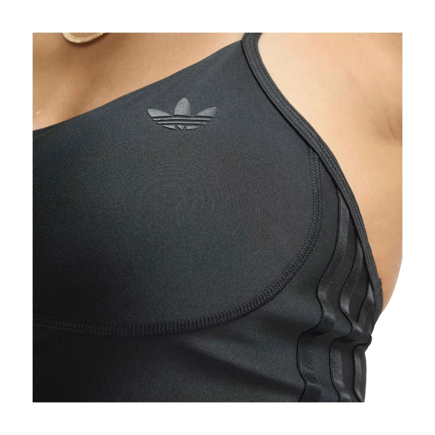 Женский топ-безрукавка с принтом Adidas Sport Tank Top Padded, черный — фото 4