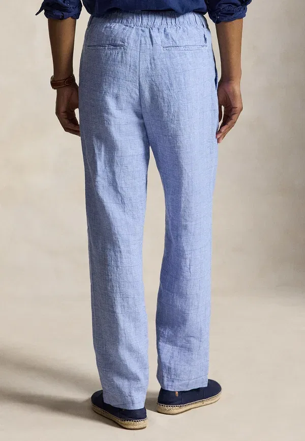 Брюки из 100% льна Lateef relaxed fit Polo Ralph Lauren White, белый/синий — фото 3