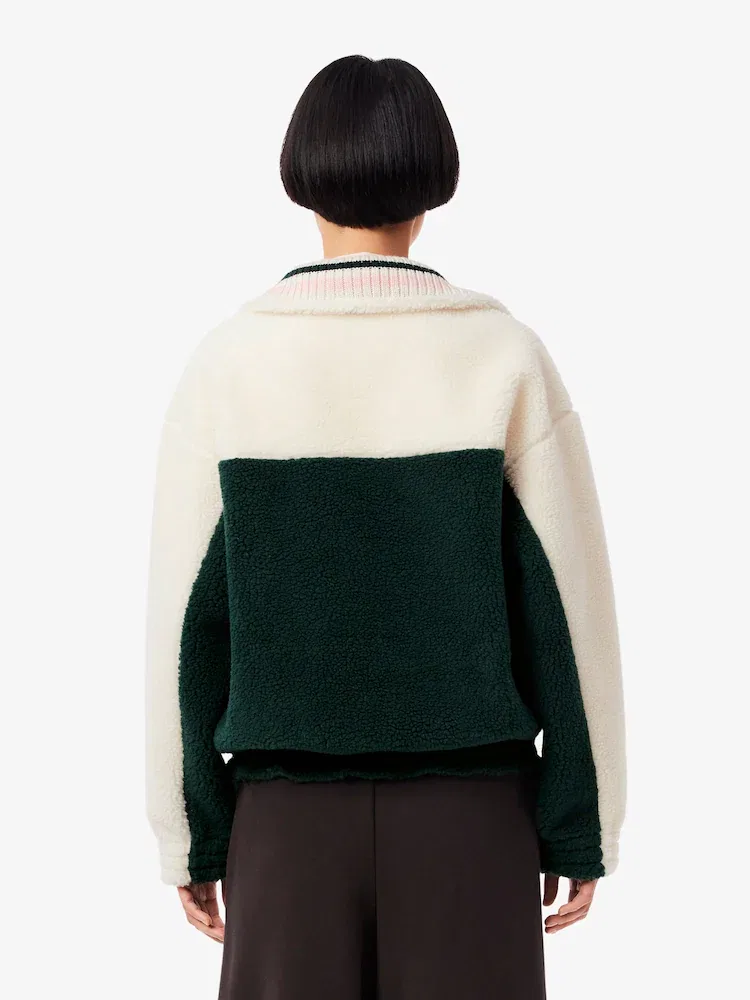 Худи женское LACOSTE SF5266-55N Polar Fleece, с молнией, темно-синий — фото 3