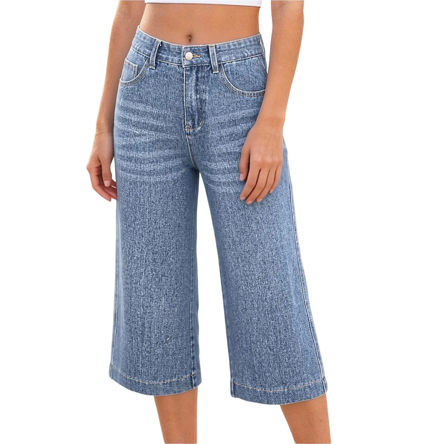 Женские джинсы с высокой посадкой и подвернутым низом Y2k Baggy Boyfriend, 02#azzurro