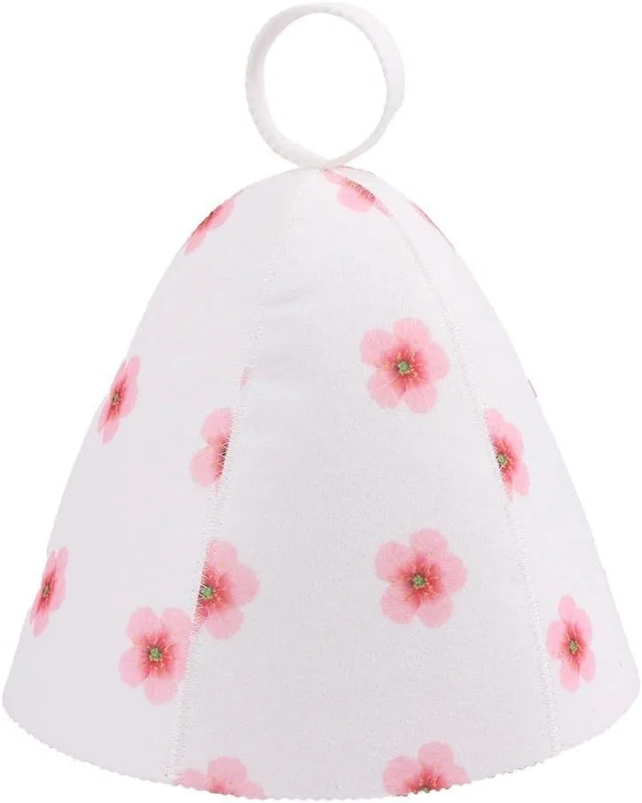 Сауна-шапочка из войлока для защиты от тепла, Zeroupshop, 70 см, Pink Flowers