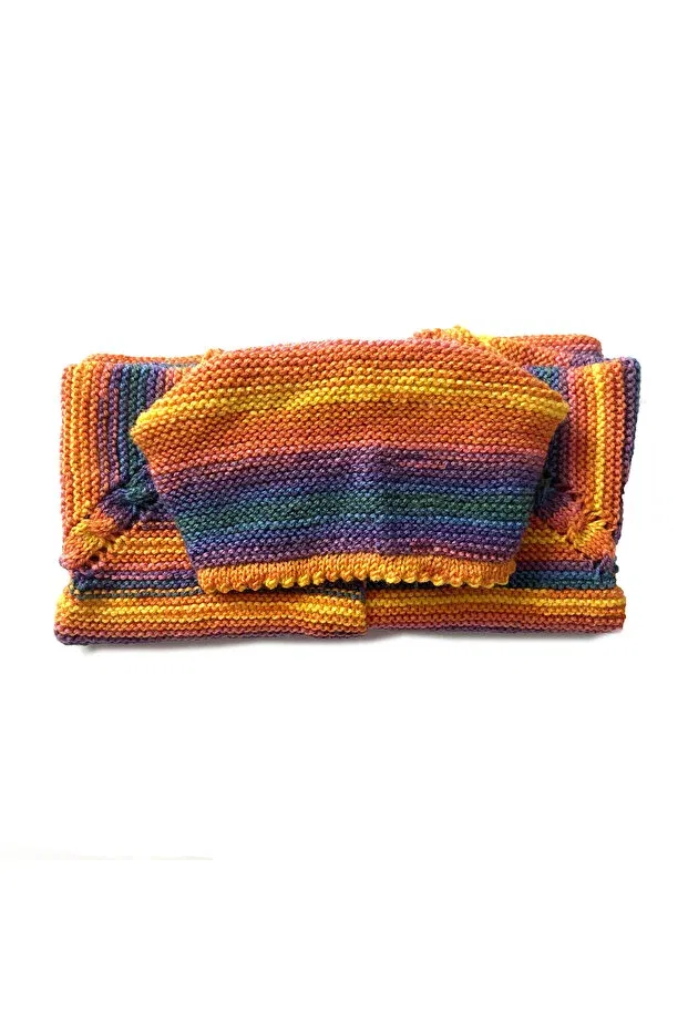 Детский кардиган с капюшоном с принтом Hand Knitted Wooden Bead Buttoned Hooded Baby/Child Cardigan Pafuli, Colored — фото 2
