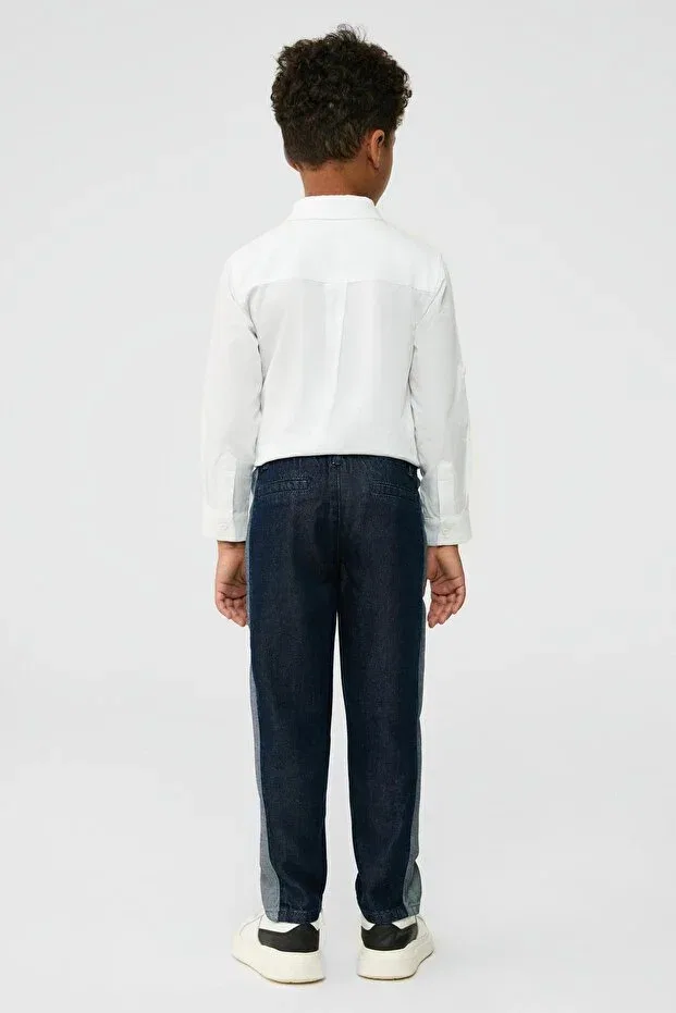 Детская рубашка для мальчиков с длинным рукавом Nbt Jeans, White — фото 4