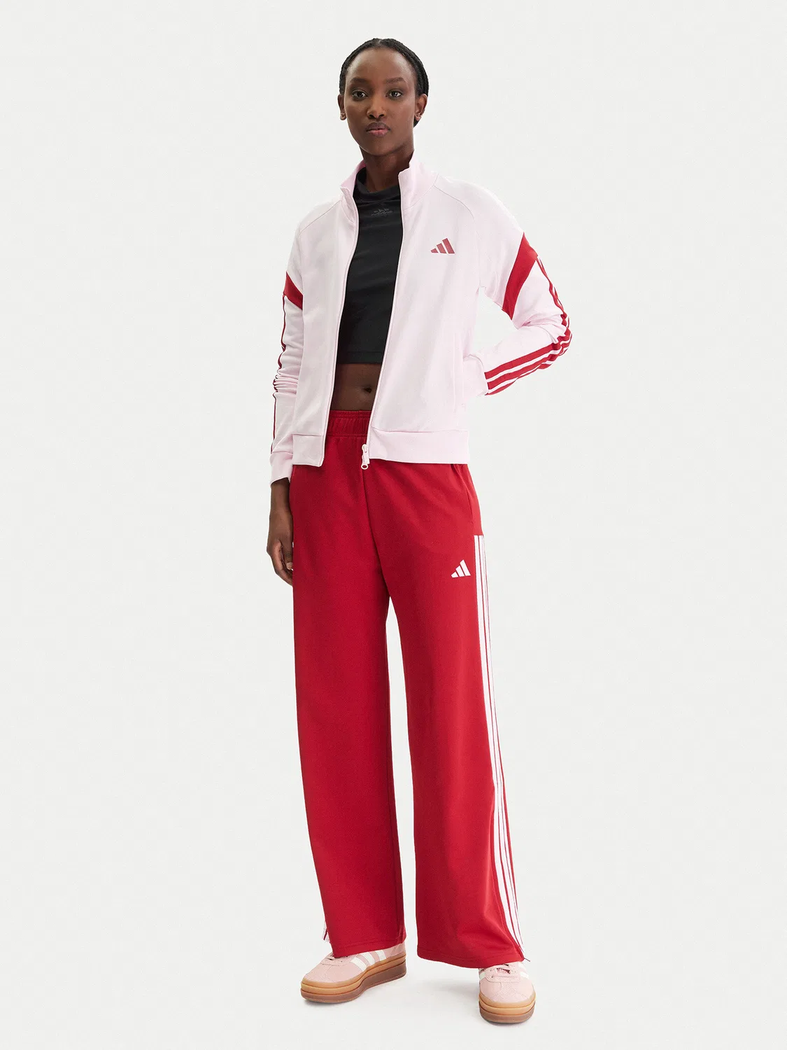 Женская толстовка приталенного кроя House Of Tiro Adidas, розовый — фото 2