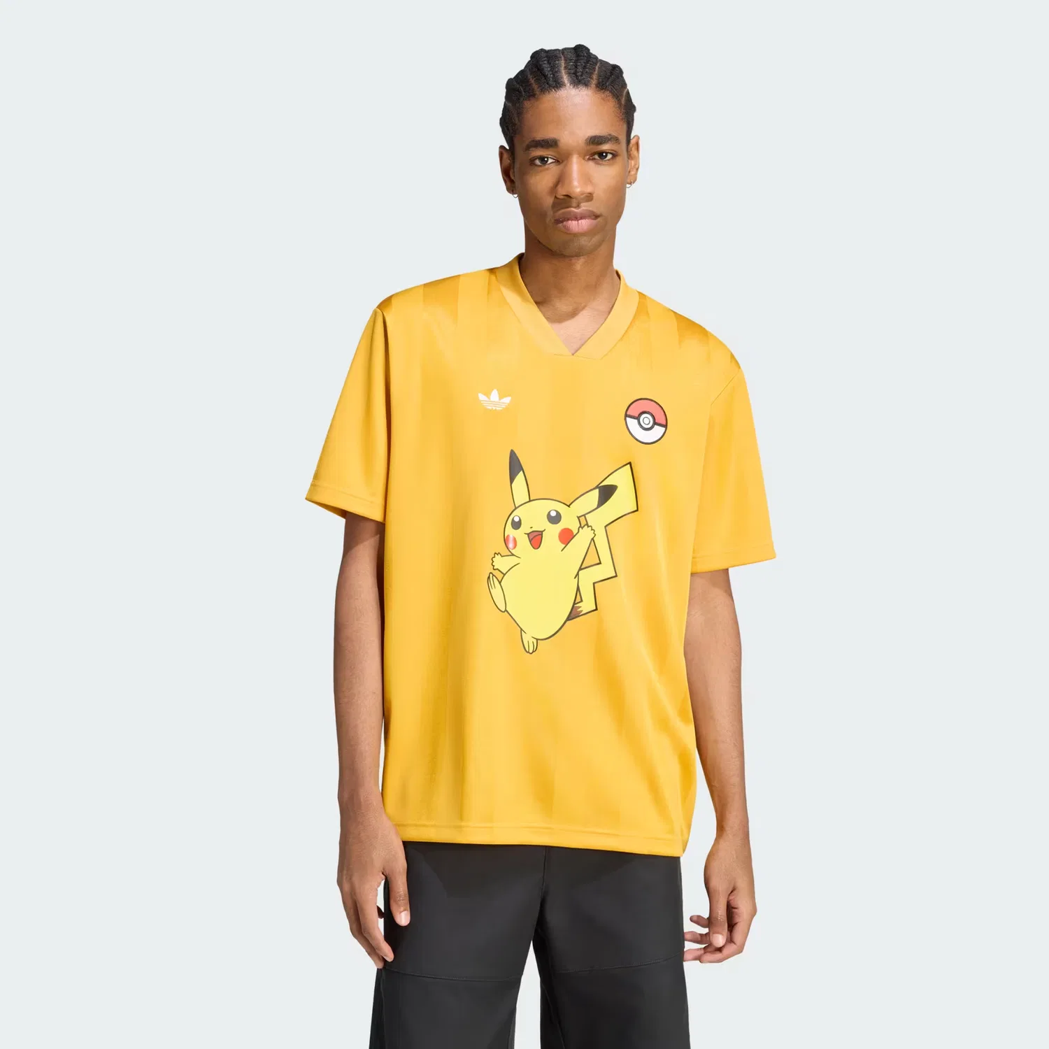 Мужская спортивная футболка свободного кроя Pokémon Adidas Originals, желтый