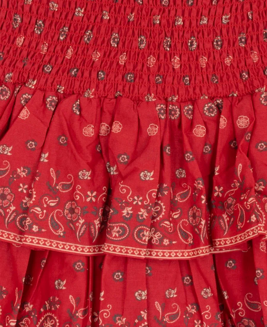 Детский комплект для девочек с принтом звезд Top, Skirt and Necklace Tween Diva, Red — фото 4