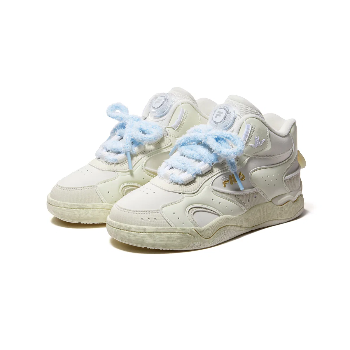 Детские кроссовки для скейтбординга с ретро-стилем FILA KIDS, Snow White/Pear Yellow — фото 4