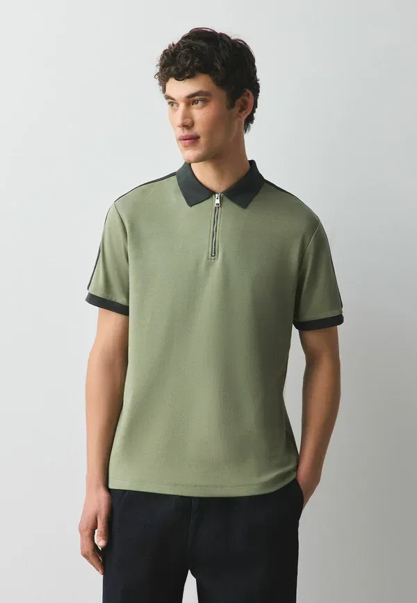 Поло хлопковое Regular Fit Next, Khaki Green, зеленый/хаки