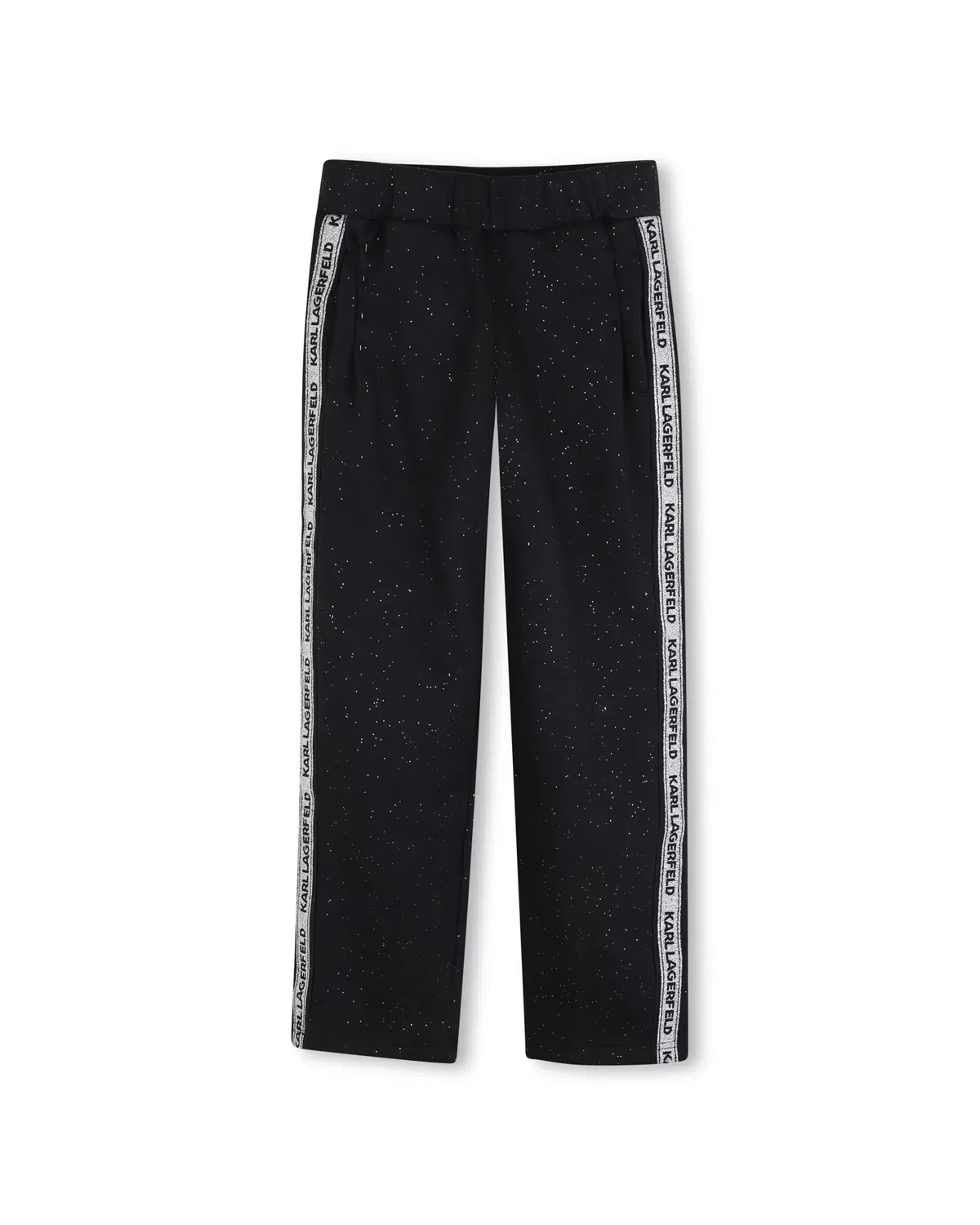 Детские спортивные штаны для девочек с принтом Karl Lagerfeld Kids, Negro