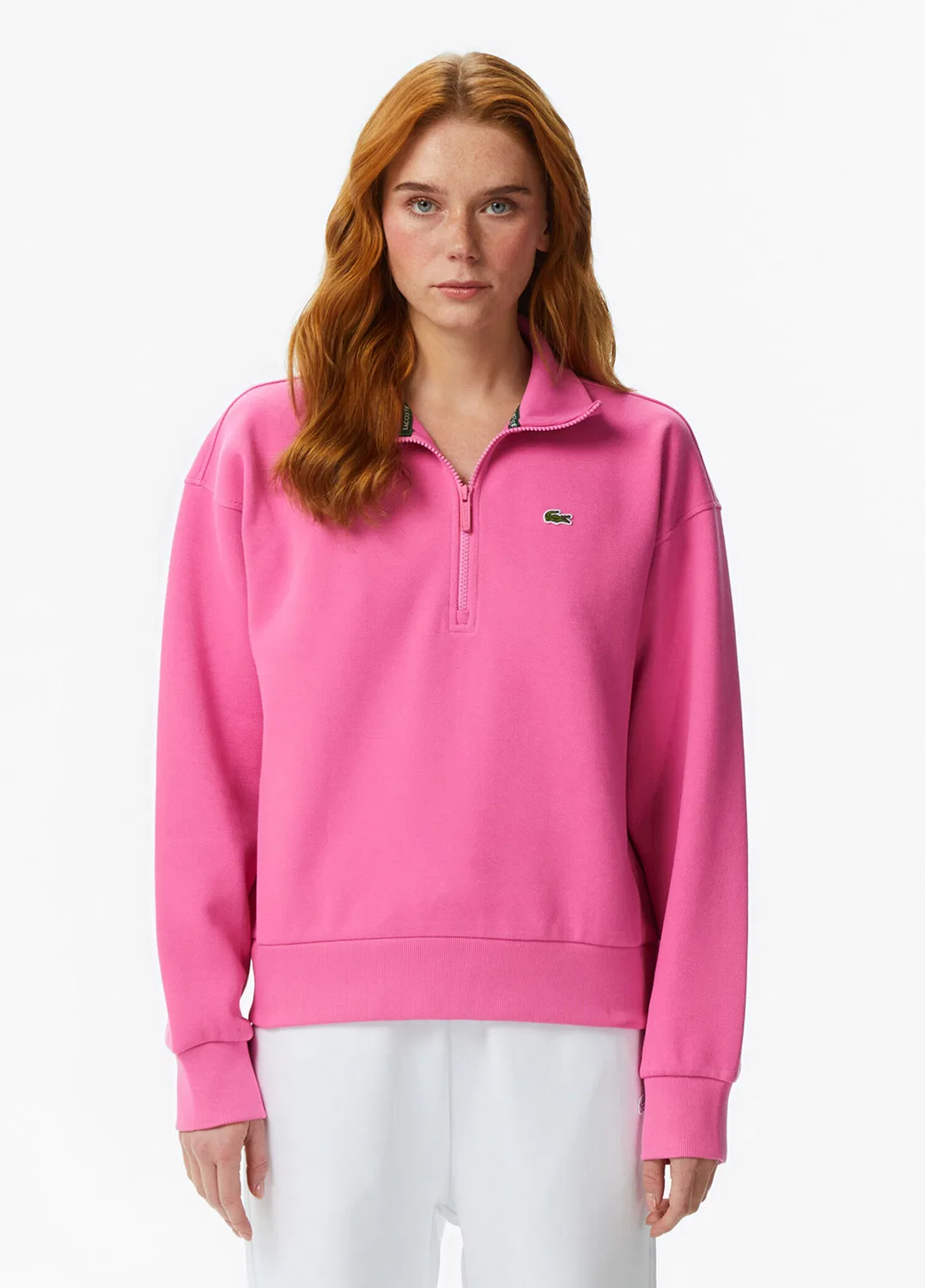Свитшот женский Lacoste Relaxed Fit, розовый