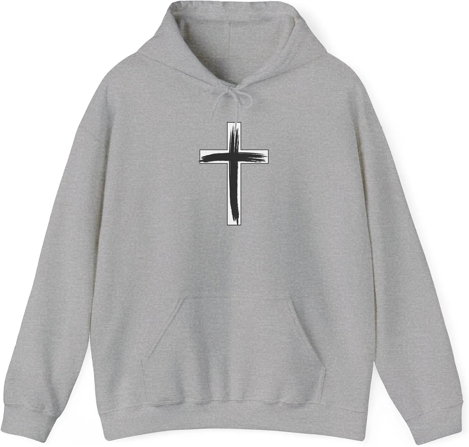 Женское худи с принтом Christian Cross, серый меланж