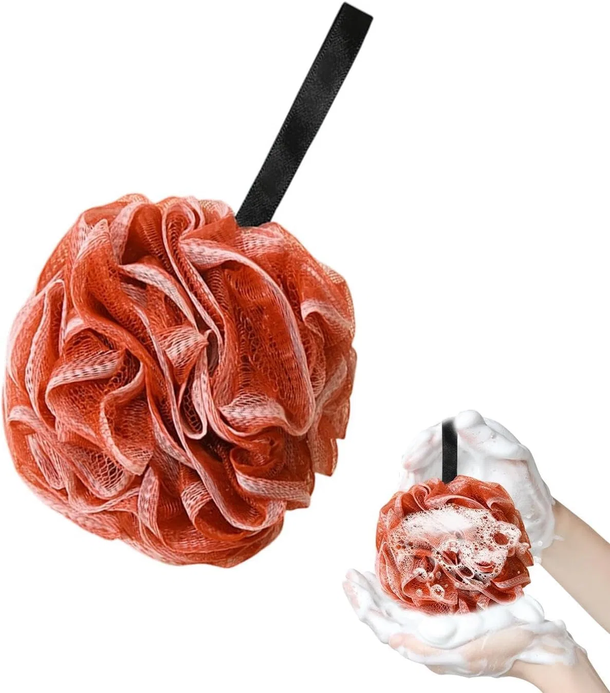 Мочалка-люфа с микрофиброй Generisch, 1 шт, Rot