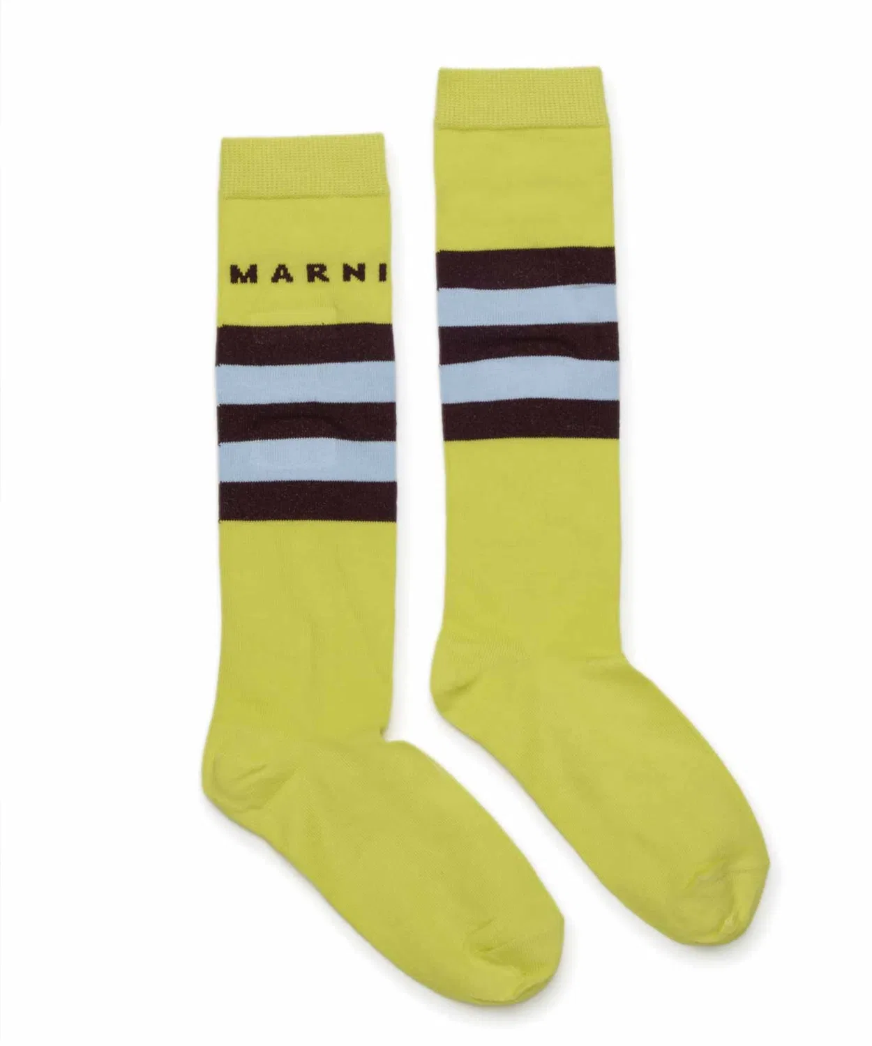 Детские носки с полосатым принтом MARNI, Горчичный