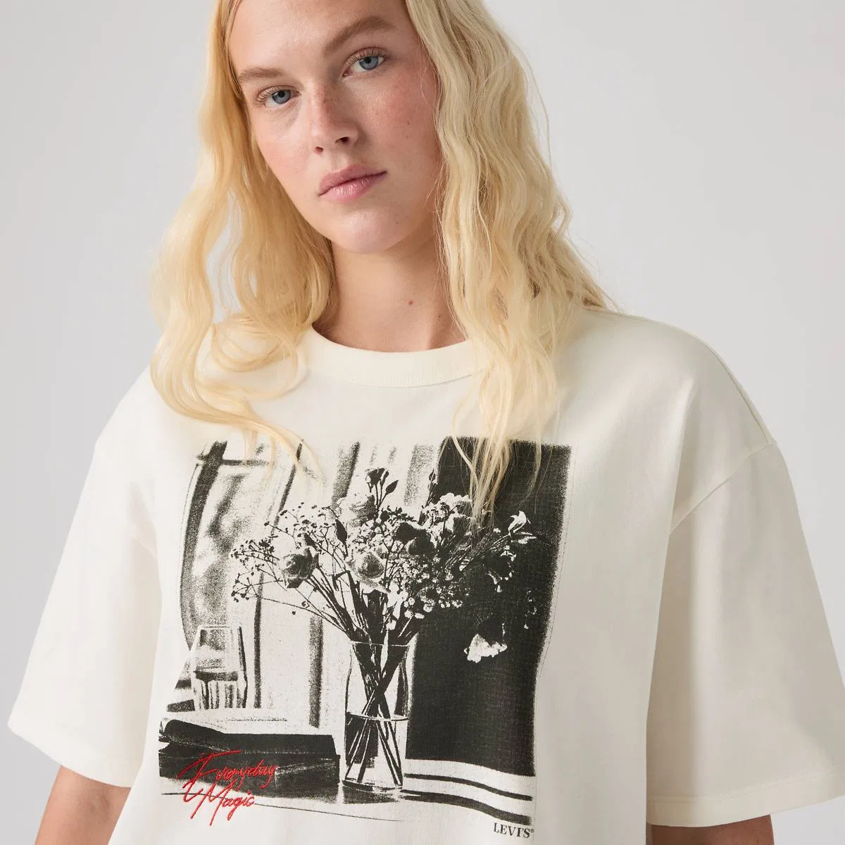 Футболка Graphic Tabor Levi's, Moody Vase Egret - White — фото 2