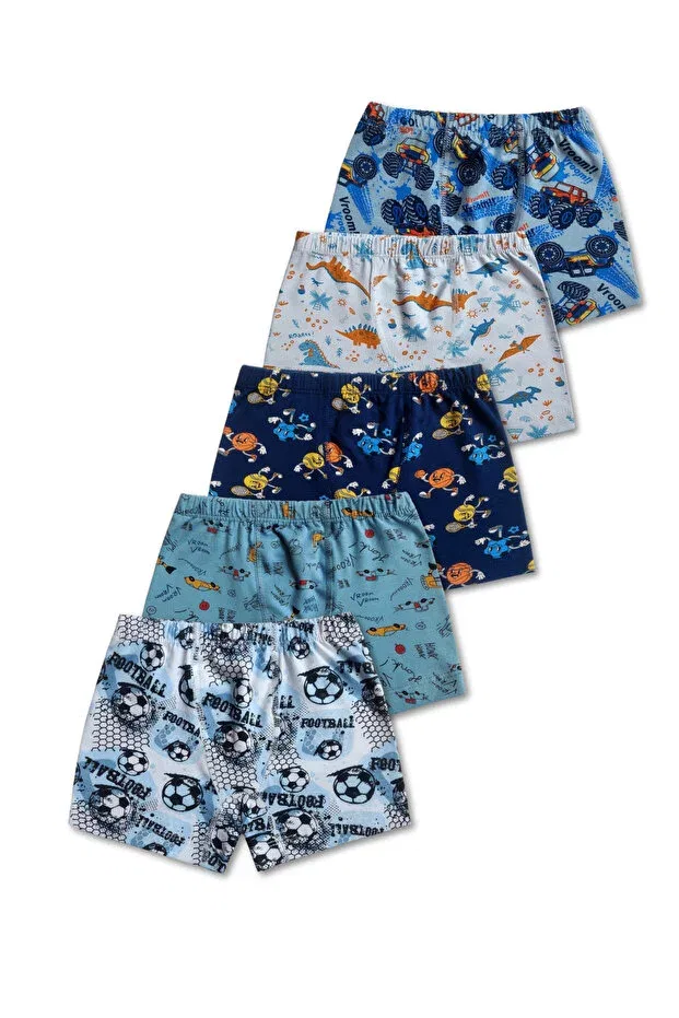 Детские боксеры для мальчиков хлопковые комплект 5 шт Panfilia, Black-Grey-Blue