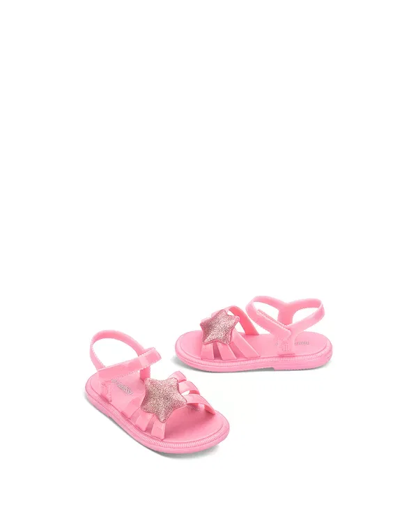 Детские сандалии для девочек с блестящей звездой Mini Melissa, Pearly Pink — фото 2