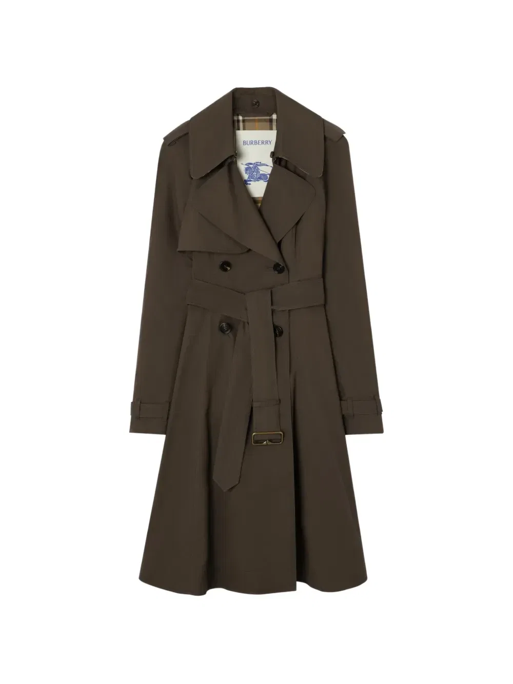 Длинный габардиновый тренч Pembury Burberry, коричневый