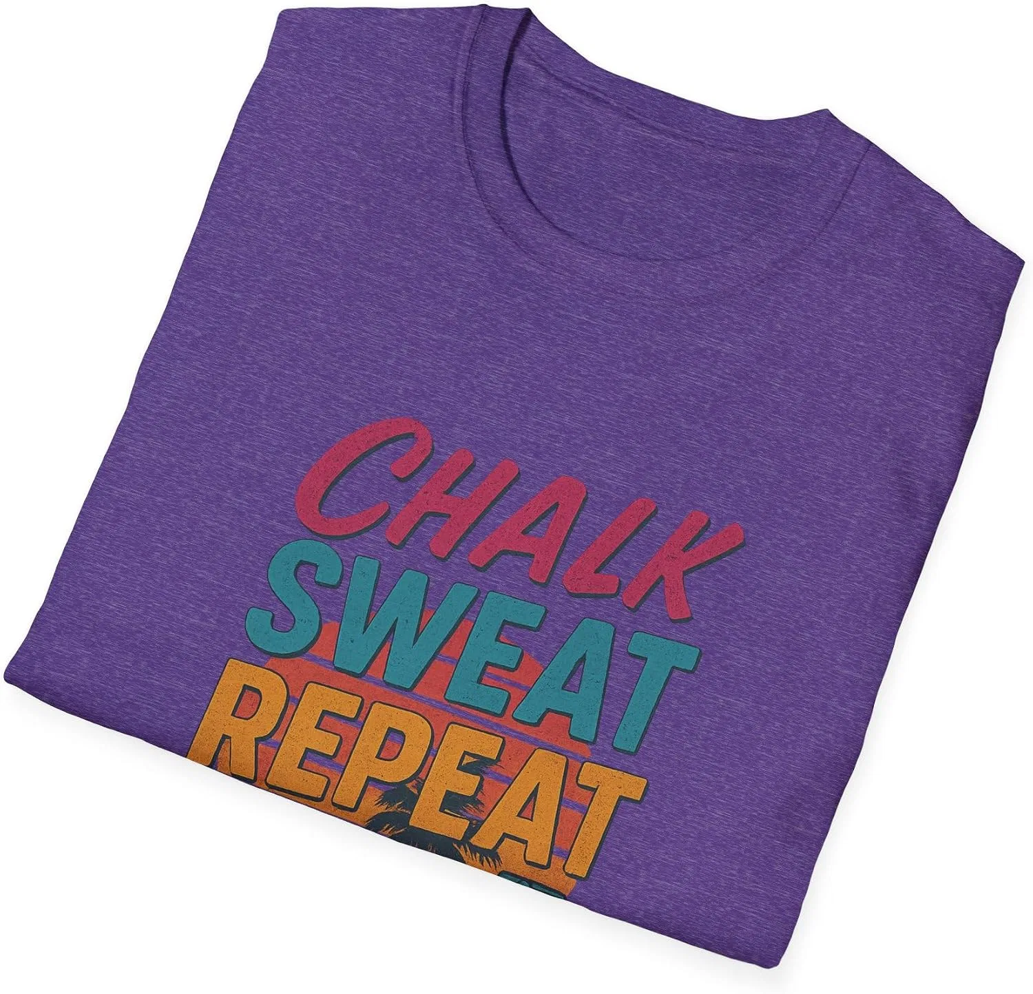 Унисекс футболка с принтом Chalk Sweat Repeat Gildan 64000, Heather Purple — фото 4