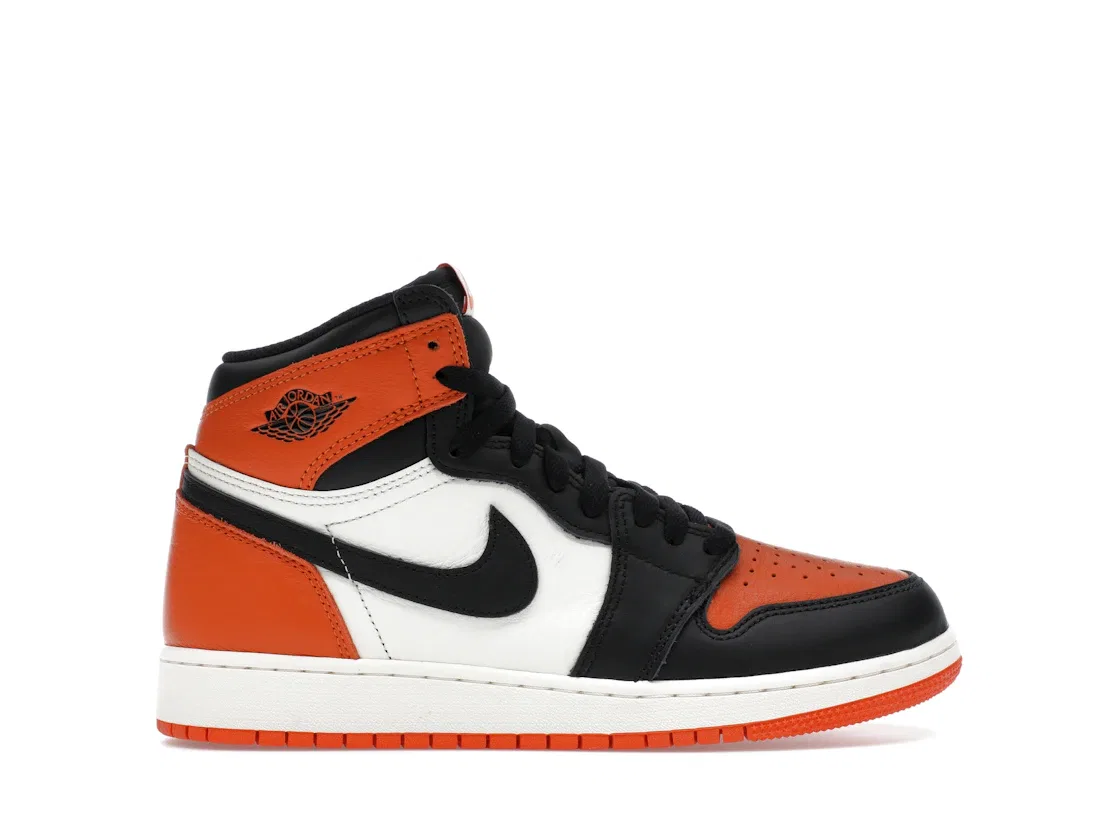 Детские кроссовки высокие с принтом Shattered Backboard Jordan 1 Retro High OG, Black/Black-Sail-Starfish