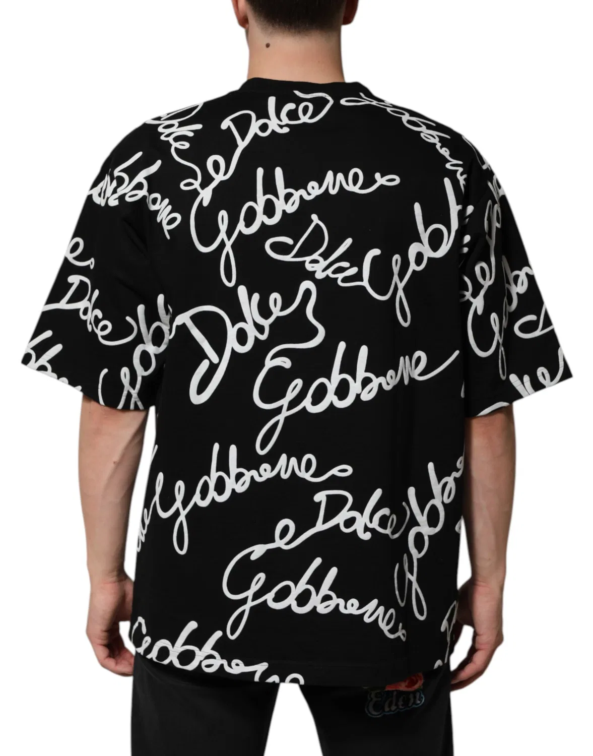 Мужская футболка с коротким рукавом и принтом логотипа Dolce & Gabbana, Black — фото 4