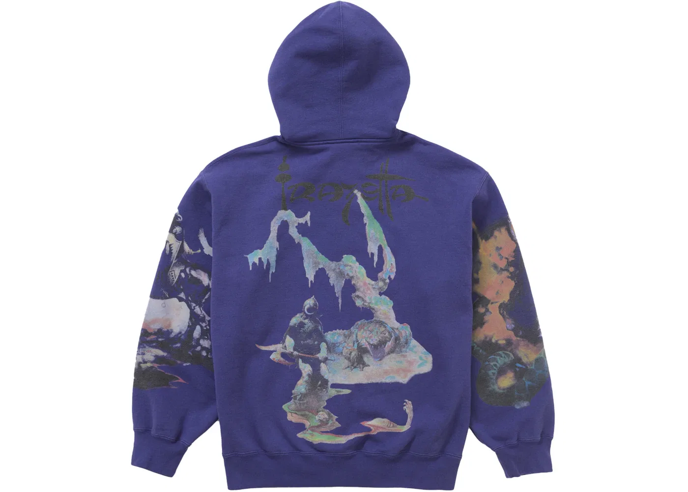 Мужская худи на молнии с принтом Frazetta Supreme, Washed Navy — фото 2
