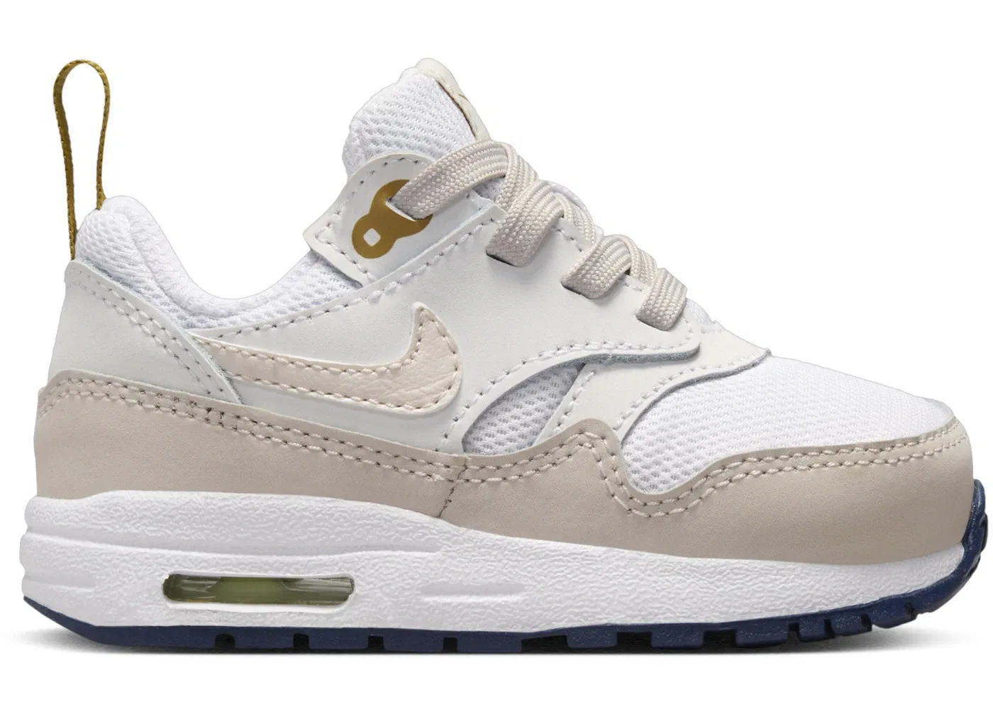Детские кроссовки Lifestyle Nike Air Max 1 EasyOn, White/Bronzine/Midnight Navy/Light Orewood Brown